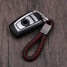 9 цветов плетеный из полиуретановой кожи тканые веревки двойные кольца подходят DIY сумка подвеска брелок держатель Автомобильный брелок мужские и женские Брелки