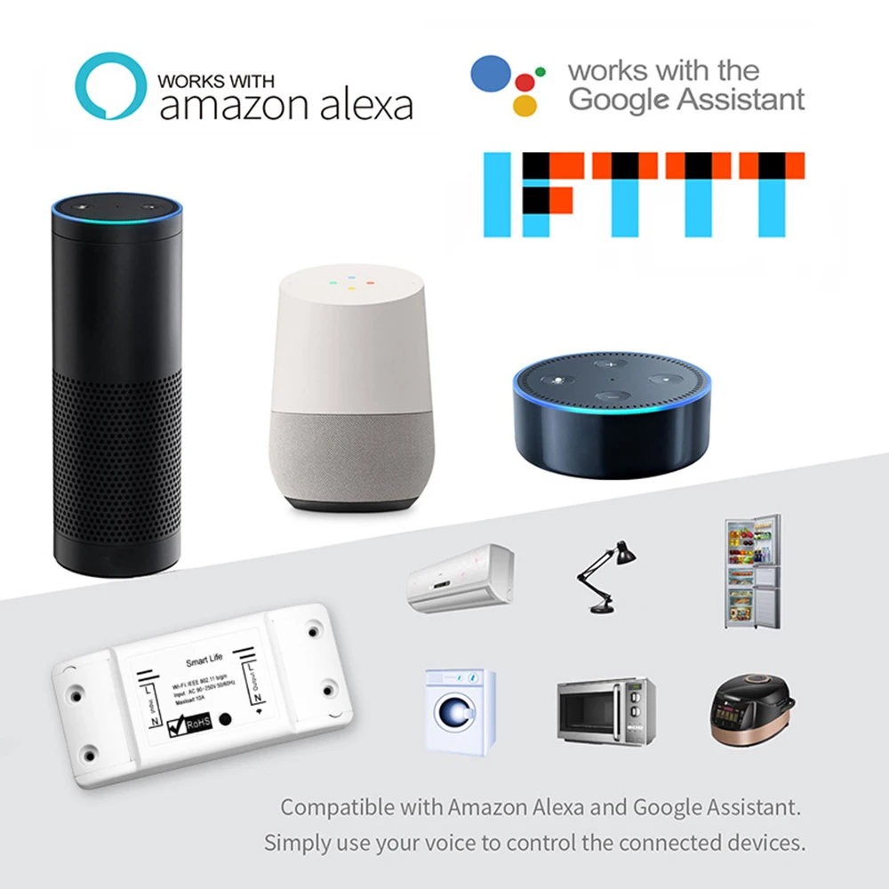 

Smart Light Switch DIY WiFi Universal Breaker Timer Smart Life APP Wireless Remote Control Works with Alexa Google Home