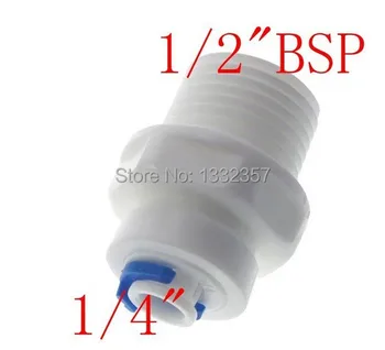 

50pcs/lot 1/4" OD Hose Qucik Connection 1/2" BSP Male Straight RO Water Reverse Osmosis Aquarium System Connector Fittings