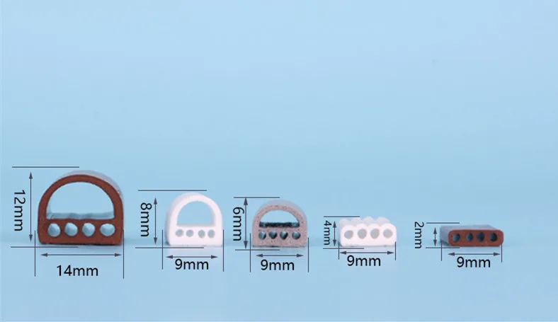 14*12 мм 5 м пористая силиконовая резиновая уплотнительная лента для двери/окна Звукоизоляционная лента самоклеящаяся лента 3 цвета