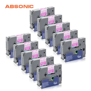 

Absonic 10PCS TZe-MQP35 TZ MQP35 TZE-MQP35 Labeling Tape Copmatible for Labeler Brother P-Touch PT-D210 White on Berry Pink 12mm