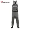 Piscifun 3-Layer Polyester Breathable Waterproof Stocking Foot Fly Fishing Chest Waders Pant for Men and Women with Phone Case ► Photo 1/6