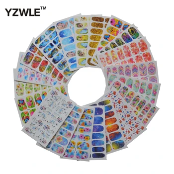 

YZWLE 20 Sheets DIY Nail Art Decals Water Transfer Printing Stickers For Nails