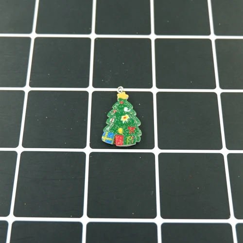 Милая Смола Рождественская елка Санта подвеска с Санта-Клаусом подвески для DIY украшения Браслеты ожерелье серьги брелок плоская спина, кабошон - Окраска металла: 17