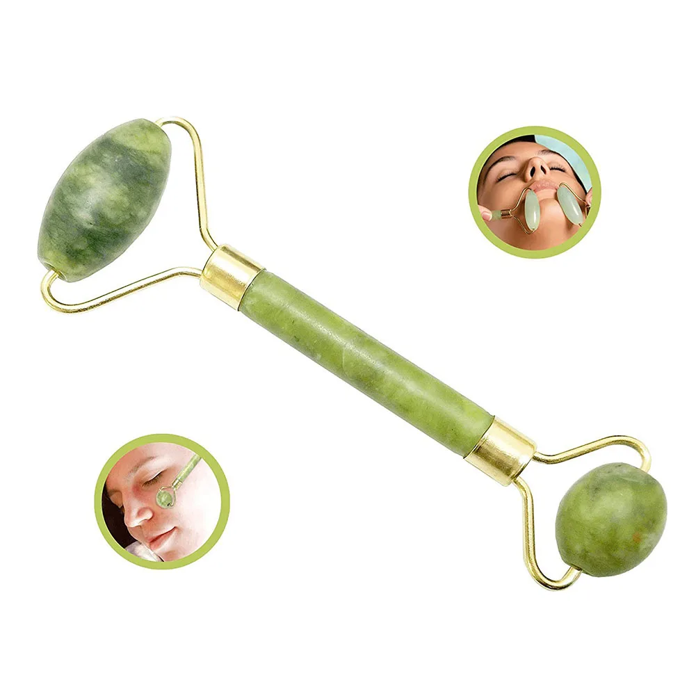 

Jade Roller Anti Aging 100% Natural Jade Facial Roller Healing Slimming Massager (Jade Roller) Colorful