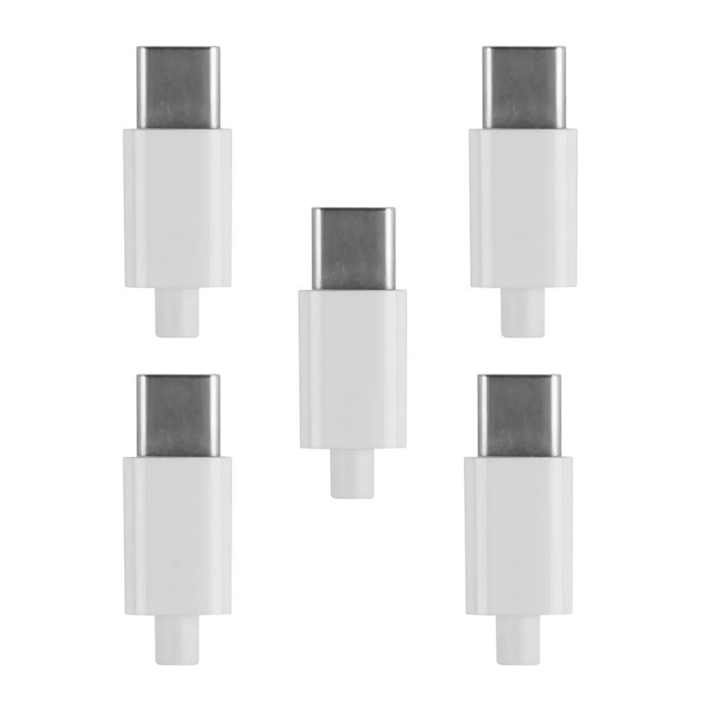 

5set Black White DIY 24pin USB 3.1 Type C USB-C Male Plug Connector SMT type with 3.5mm SR and Housing Cover