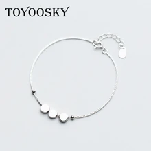 925 пробы Серебряный небольшой круглый светильник браслет для женщин подарок для девочек цена Прямая поставка