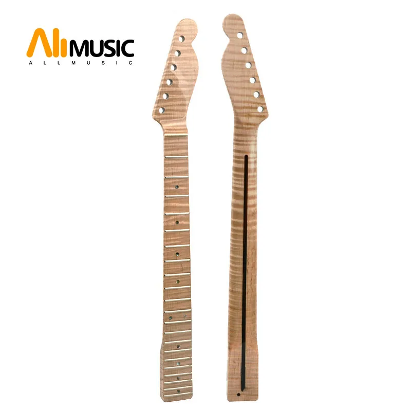 

21 Fret Neck Tiger Flame Maple with Abalone Dots Natural Glossy For TL Electric Guitar Neck Replacement