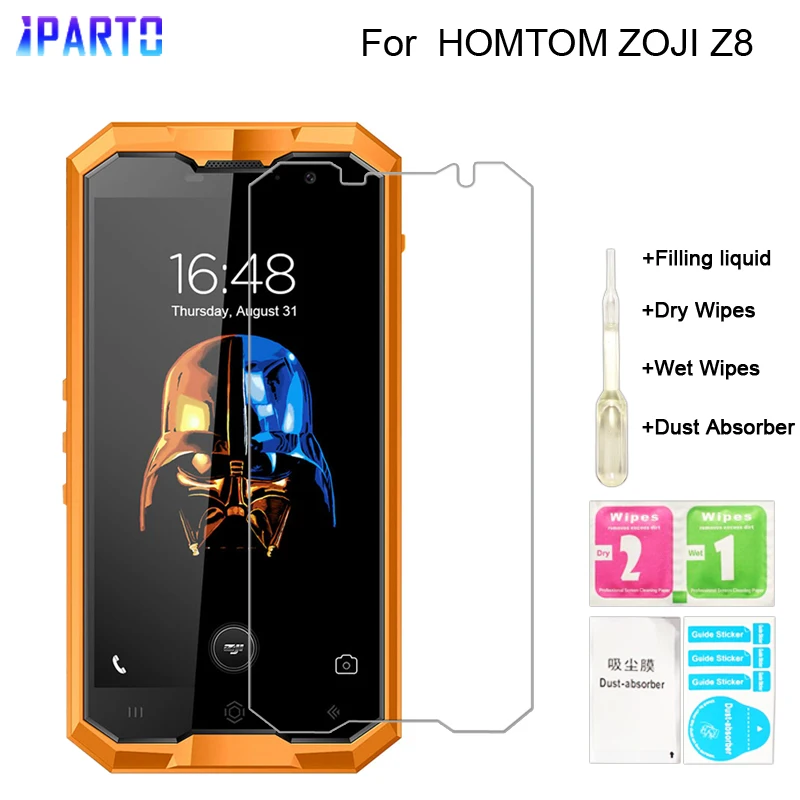 

HOMTOM ZOJI Z8 Tempered Glass 100% Good Quality Premium 9H Screen Protector Film for ZOJI Z8+ filling liquid (Not 100% covered)