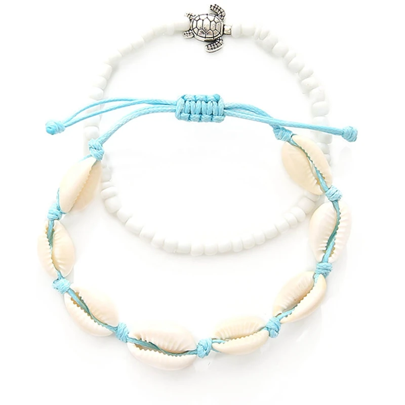 

Vintage Fashion Shell Beads Anklets For Women Moon Sun Retro Beach Rope Ankle Bracelet On Leg Summer Foot Jewelry
