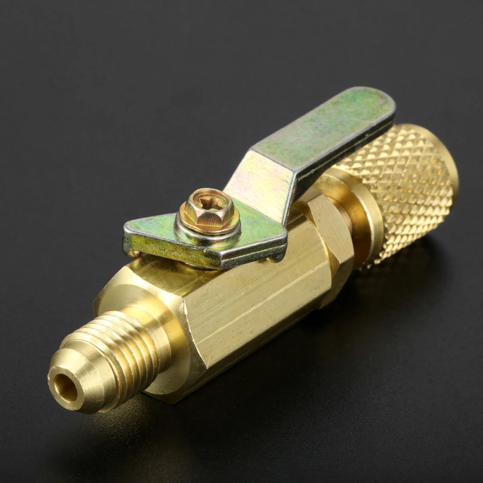 

Straight Ball Valve 1/4" SAE Swivel Adapter for A/C R134a R410a R12 Refrigerant Mayitr Auto Air Condition Refrigeration Tools