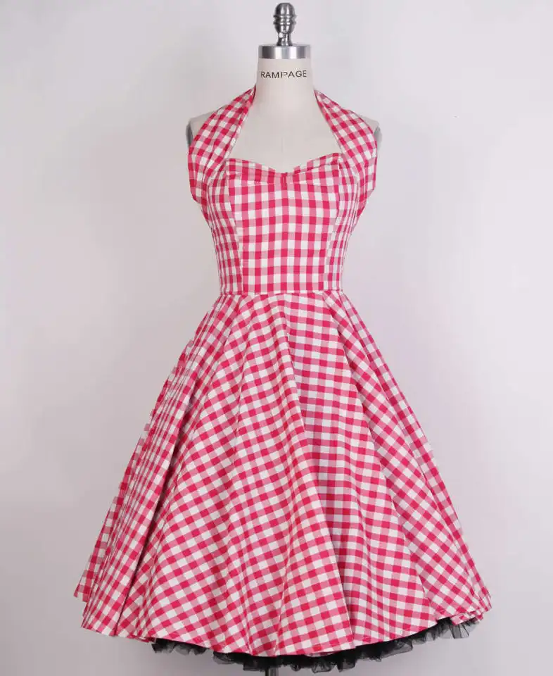vintage red gingham dress