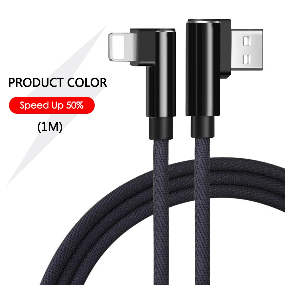 2 м Micro USB кабель 2.4A быстрое зарядное устройство USB шнур 90 градусов локоть Nylona плетеный кабель для передачи данных для samsung Xiaomi iphone Android телефон