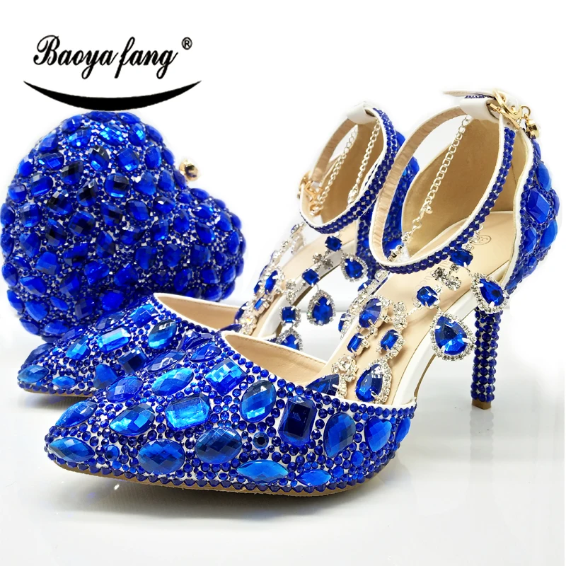 royal blue ankle strap shoes