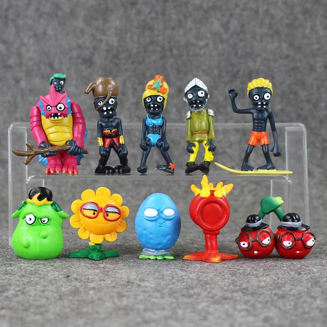Cheap 4-8cm 5sets/lot 10Pcs/setPlants VS Zombies PVZ Collection Figure boss zombies snow figure Toy Doll