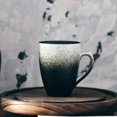 Mark cup Керамическая простая чайная чашка Ретро креативная кофейная чашка для завтрака чашка - Цвет: Синий