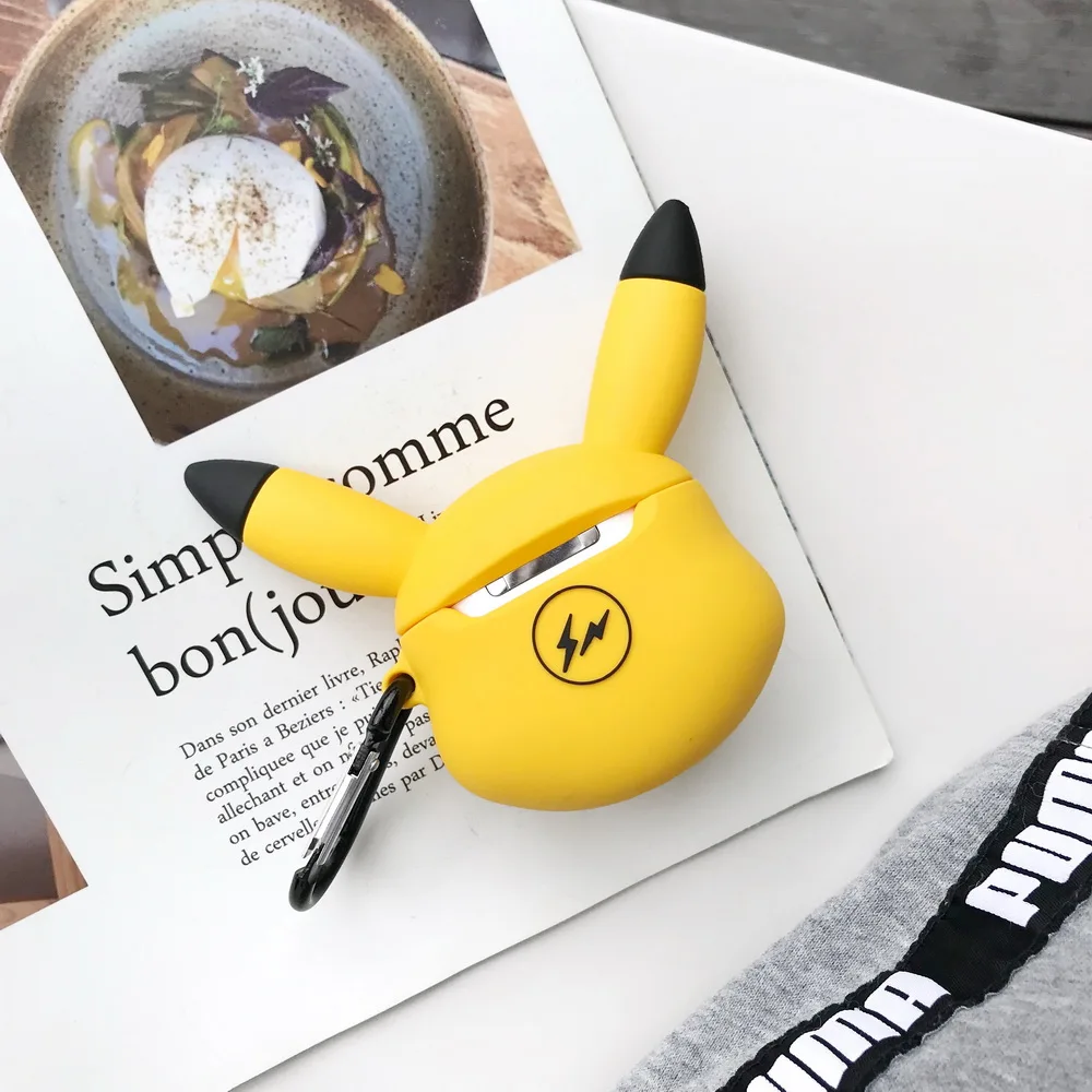 Милый мягкий силиконовый чехол kawaii для Airpods pika chu flash THUNDERBOLT PROJECT poke CARTOON Apple Airpods2 FRGMT чехол для наушников