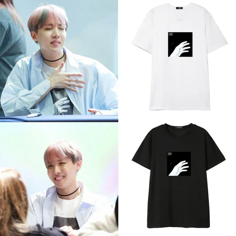 

kpop Bangtan Boys exo bulletproof Cadet Corps No.Zheng tin signing will be printed short-sleeved T-shirt summer Tshirt k pop