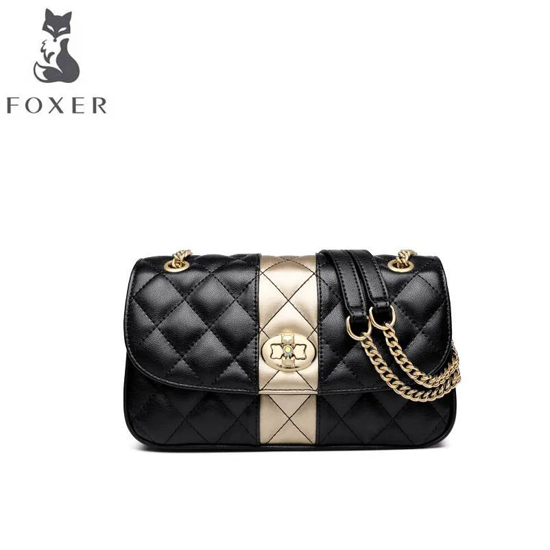 

FOXER luxury fashion bag female 2019 new wave fashion Messenger bag wild net red small black bag ladies shoulder bag