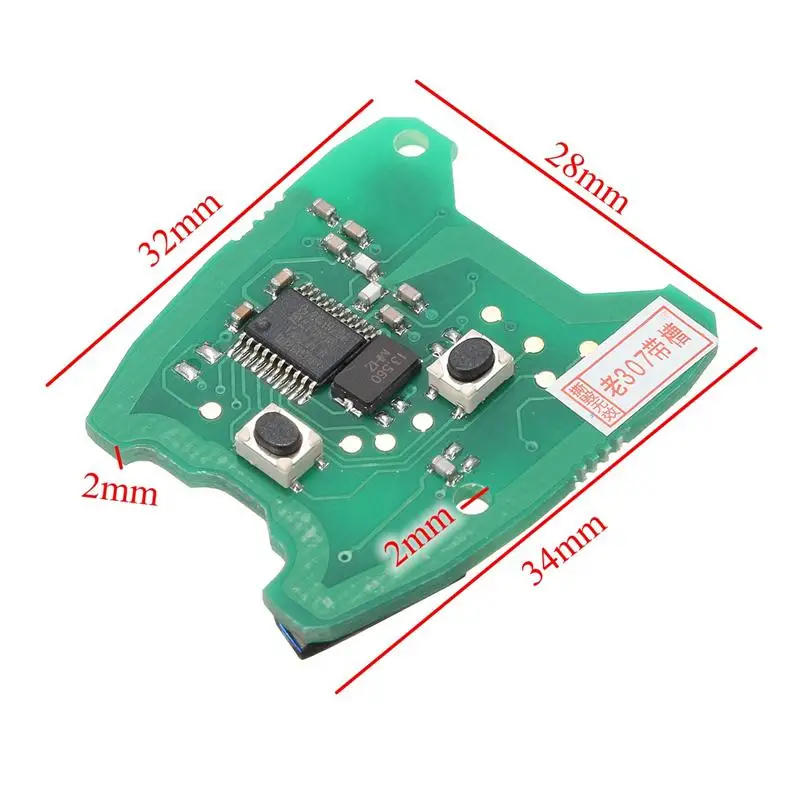 OkeyTech 2 кнопки дистанционного ключа FOB печатная плата ID46 PCF7961 Электрический чип для