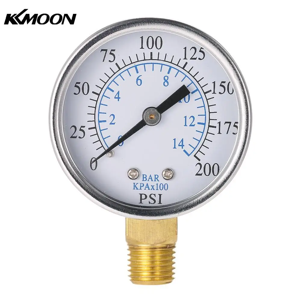 0 to 200 PSI Best in USA 2 Air Pressure Gauge Side Mount 1//4 NPT 2 Dial