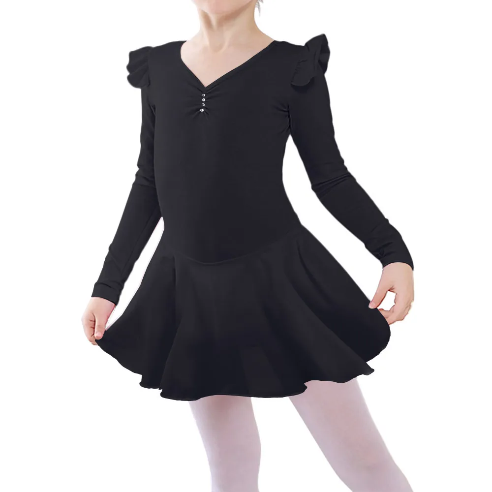 cotton black dress with sleeves