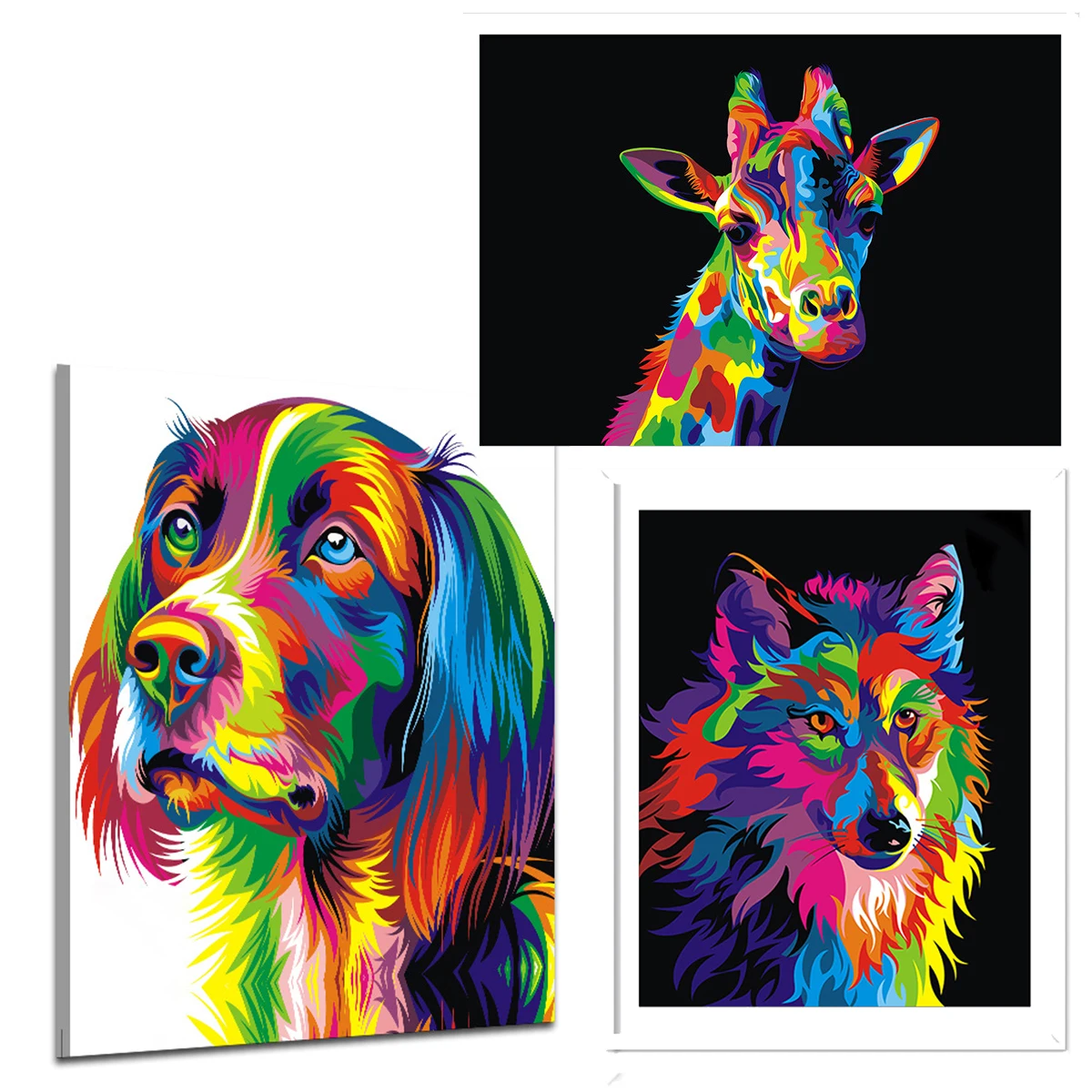 

Printed Home Decor Paintings on Canvas Wall Art 1 Pieces Color Giraffe Dog Wolf Vintage Pictures for Living Room Free Shipping