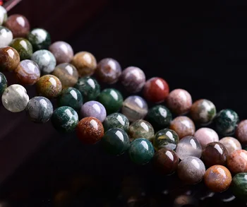 

6mm 8mm 10mm 12mm Natural Agate Of India Water Grass Beads For Jewelry Diy Bracelet Beads ,Fine Jewelry beads Strand 15"