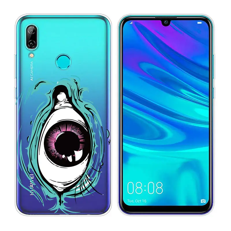 Fundas for Huawei P Smart 2019 Transparent Back Phone Case FOR P Smart 2019 6.21 inch Soft TPU Painted PSmart 2019 Cases Shell  (21)