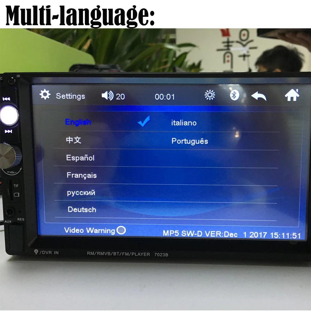 Podofo 2 din Android 8,1 Автомобильный мультимедийный плеер Радио Стерео " видео MP5 плеер gps Bluetooth для Volkswagen Nissan hyundai Kia