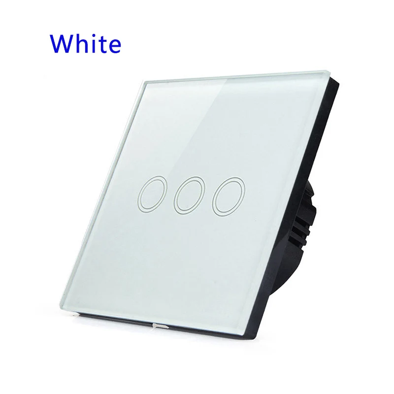 

Remote Control Touch Waterproof Crystal Glass Switches Panel 3 Gang 1 Way 433MHz.EU/UK Standard