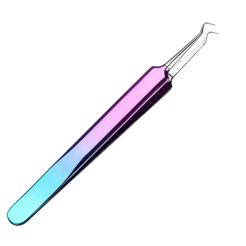 Beli Belajar Stainless Steel Mata Bulu Mata Jerawat Jarum Pinset Palsu Bulu Mata Palsu Pinset Nippers Menunjuk Klip Riasan Alat