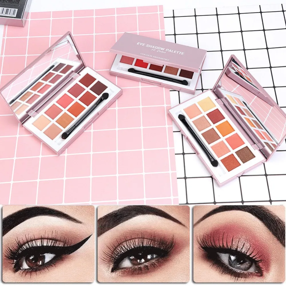 

Lameila 1 Box With 10 Color Geometric Eyeshadow Matte Pearlescent Nude Makeup Eyeshadow 0507MZH
