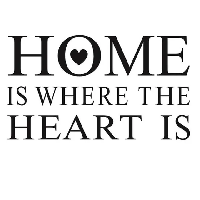 home is where the heart is vinyl removable sentence wall sticker