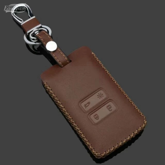 

Gift NEW High Quality Car Genuine Leather Key Case Cover Chain For Renault Fluence Duster Megane Kadjar Clio Accessories