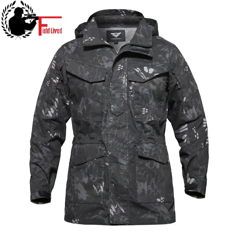Мужская ветровка M65 армейский стиль с капюшоном и карманами|m65 military jacket|military jacket