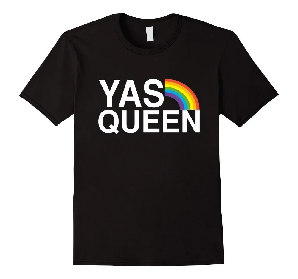 

Yas Queen - Funny Lgbt Gay Pride Flag Saying New Spring High-Elastic Cotton New Funny Brand Clothing Customized T Shirts