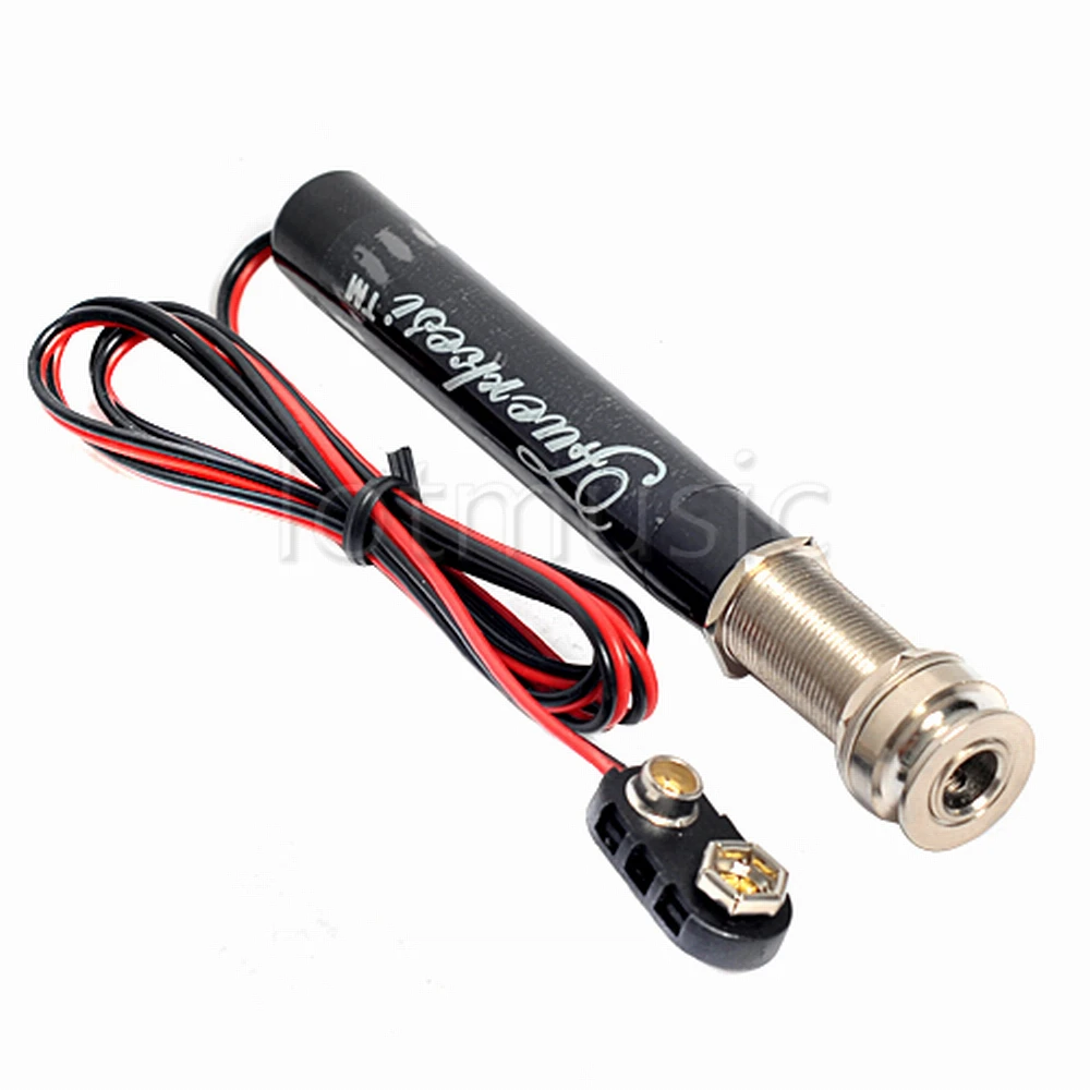 2Pcs Endpin Jack Preamp Pickup Kit for Acoustic Guitar EQ Active Pickups-in Guitar Parts