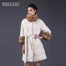 PHILLANO New Style Ladies’ Mink Coats Genuine Leather Pearl Good Quality Mink Fur Coat Women Natural Coats Of Mink Fur