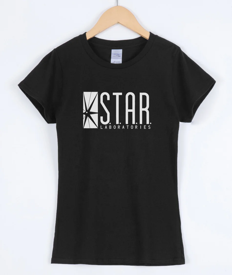 Женская хлопковая футболка STAR S.T.A.R.labs Повседневная брендовая с короткими