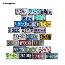 Hohappyme, placa Americana de matrícula de EE. UU., placas, señales para coche, número de garaje, decoración de Metal, hojalata, decoración Vintage para el hogar, 15x30cm