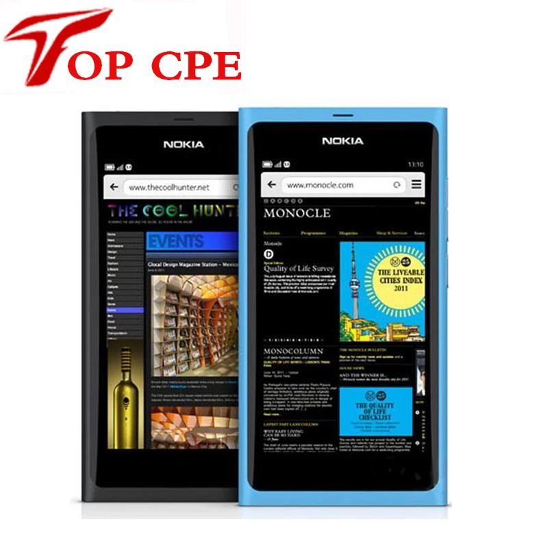 100% teléfono celular abierto original nokia n9 nokia n9-00 lankku wifi GPS 8MP 3G GSM MeeGo OS 16 GB 1 Año de garantía Gota gratis
