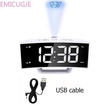 

Mirror FM Radio Digital Electronic Table Alarm Clock LED Projector Clock Desk Nixie Projection Alarm Clock With Time Projection