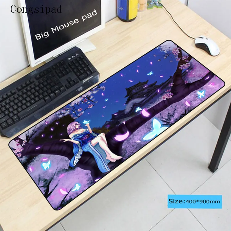 Congsipad 90X40CM аниме девушка большой игровой коврик для мыши геймер Блокировка края