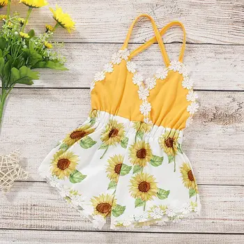 

Kids Baby Rompers Baby Newborn Girls Backless Jumpsuit Sleeveless Floral Print Romper Infant Casual Outfits