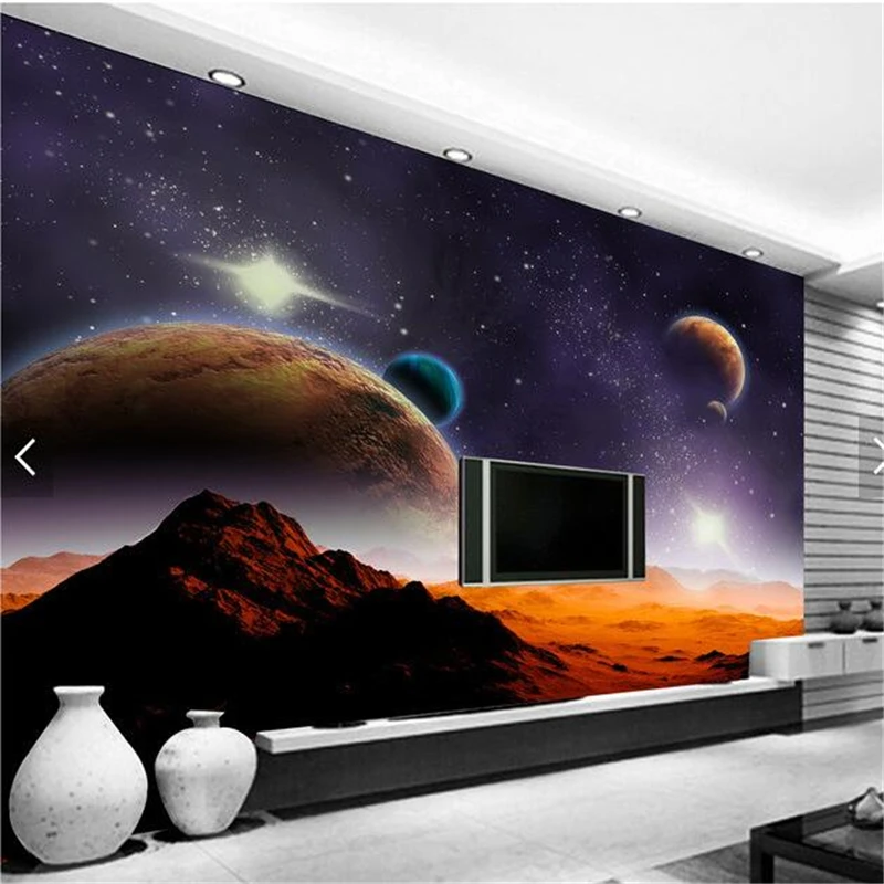 beibehang photo wallpaper 3D stereo alien cosmic star TV backdrop living room bedroom cafe creative sofa background wallpaper