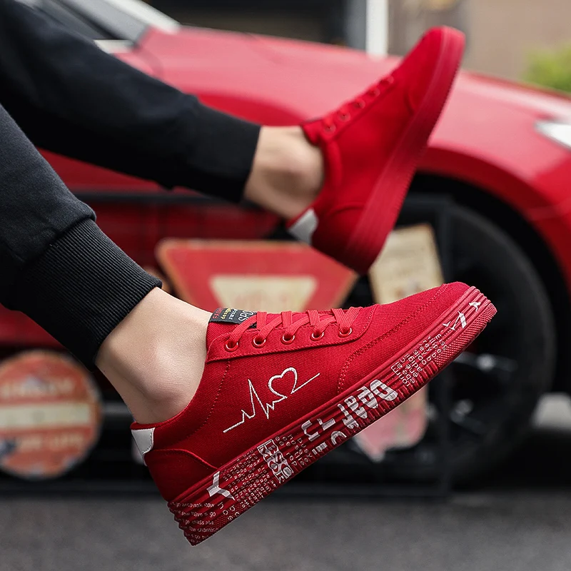 Ceny ERNESTNM 2019 moda damska buty wulkanizowane trampki damskie sznurowane obuwie oddychające płócienne buty dla zakochanych Graffiti Flat