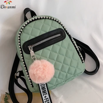

DORANMI Diamond Lattice Small Backpacks For Women 2019 Classic Leather Schoolbag Female Mini Backpacks Back Shoulder Bag DJB634