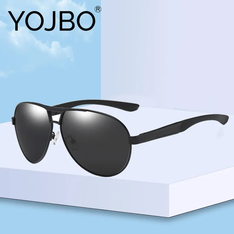 Мужские солнцезащитные очки YOJBO поляризационные UV400 большие дизайнерские черные