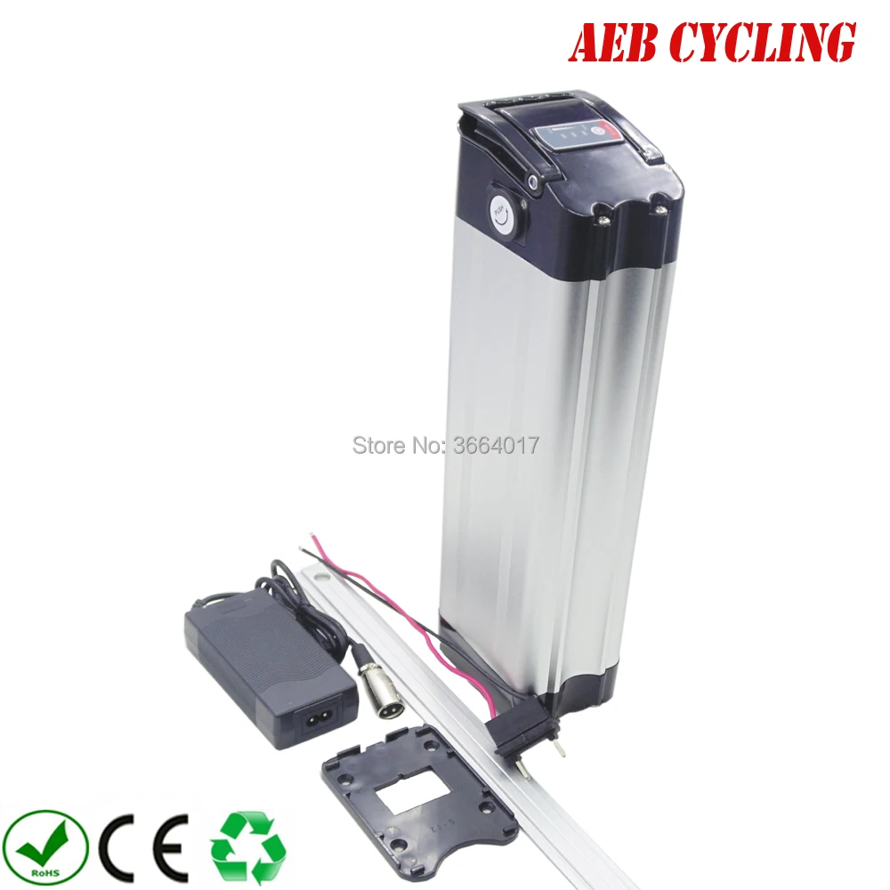 Discount Free shipping and taxes to EU US 24V 20Ah Lithium ion ebike battery pack silver fish electric bicycle battery 1
